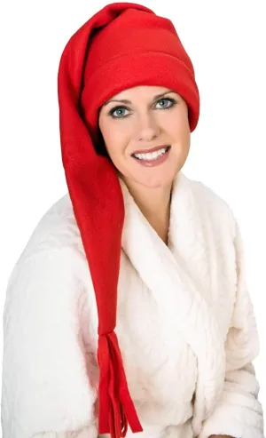 Elf Sleep Cap - Fleece Stocking Sleeping Night Hat for Women