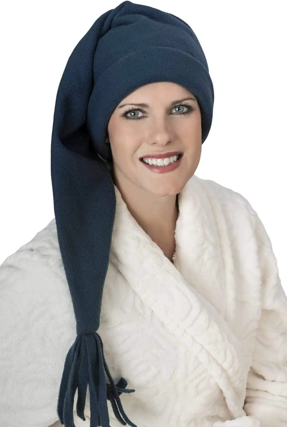 Elf Sleep Cap - Fleece Stocking Sleeping Night Hat for Women