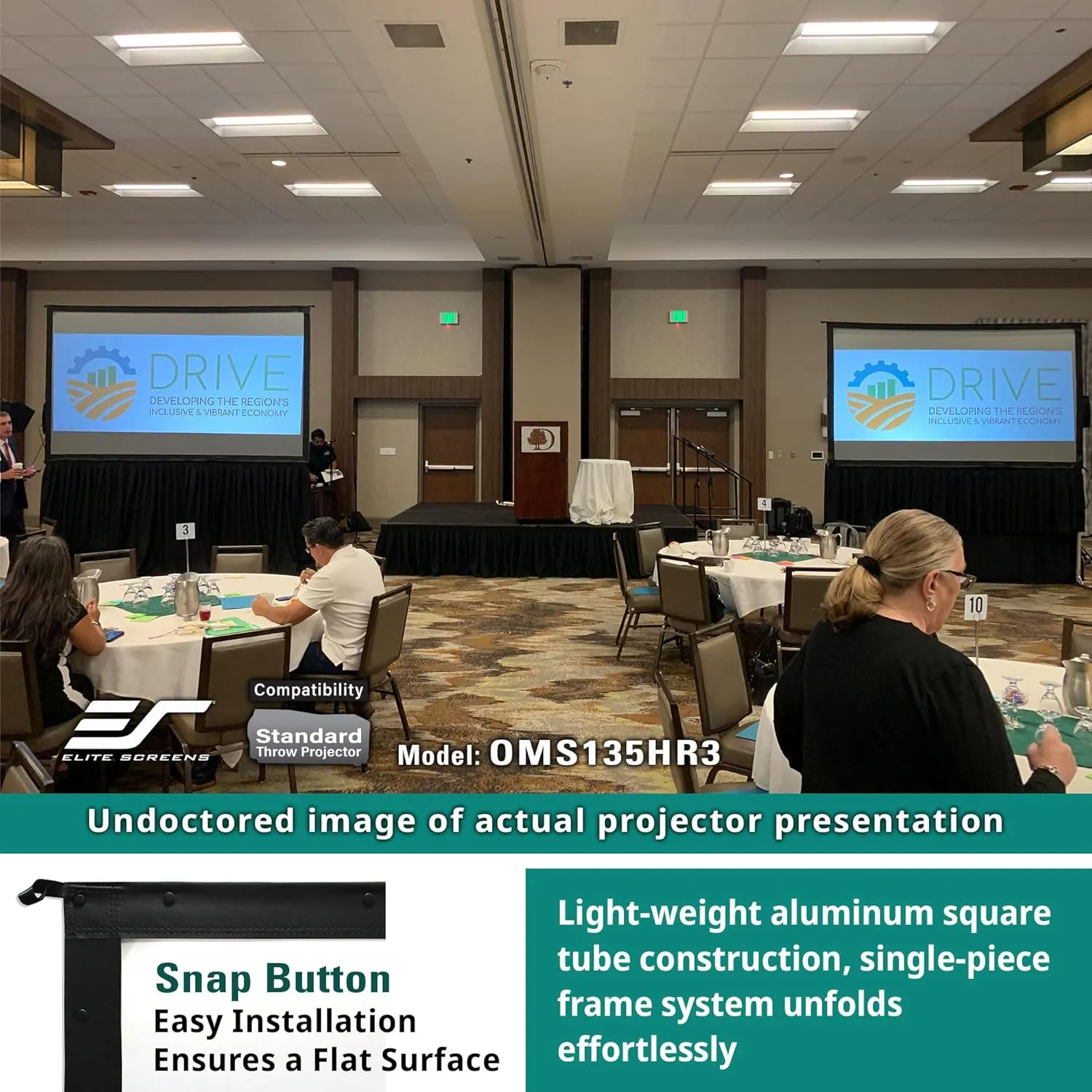Elite Screens Yard Master 2, 120-inch Outdoor Portable Fast Folding Projector Screen w/ Stand 16:9, 8K 4K Ultra HD 3D Movie Theater Cinema REAR Projection, OMS120HR3, US Based Company 2-YEAR WARRANTY