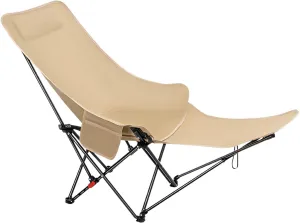 Ellniges]【HVY Du Moon Chair Wide Foldable Recliner with 4-L Barest, Detachable Footrest for Cam/Hiking, Carbon Steel & 600D Fabric (for Ara Ouoor Lifesle)