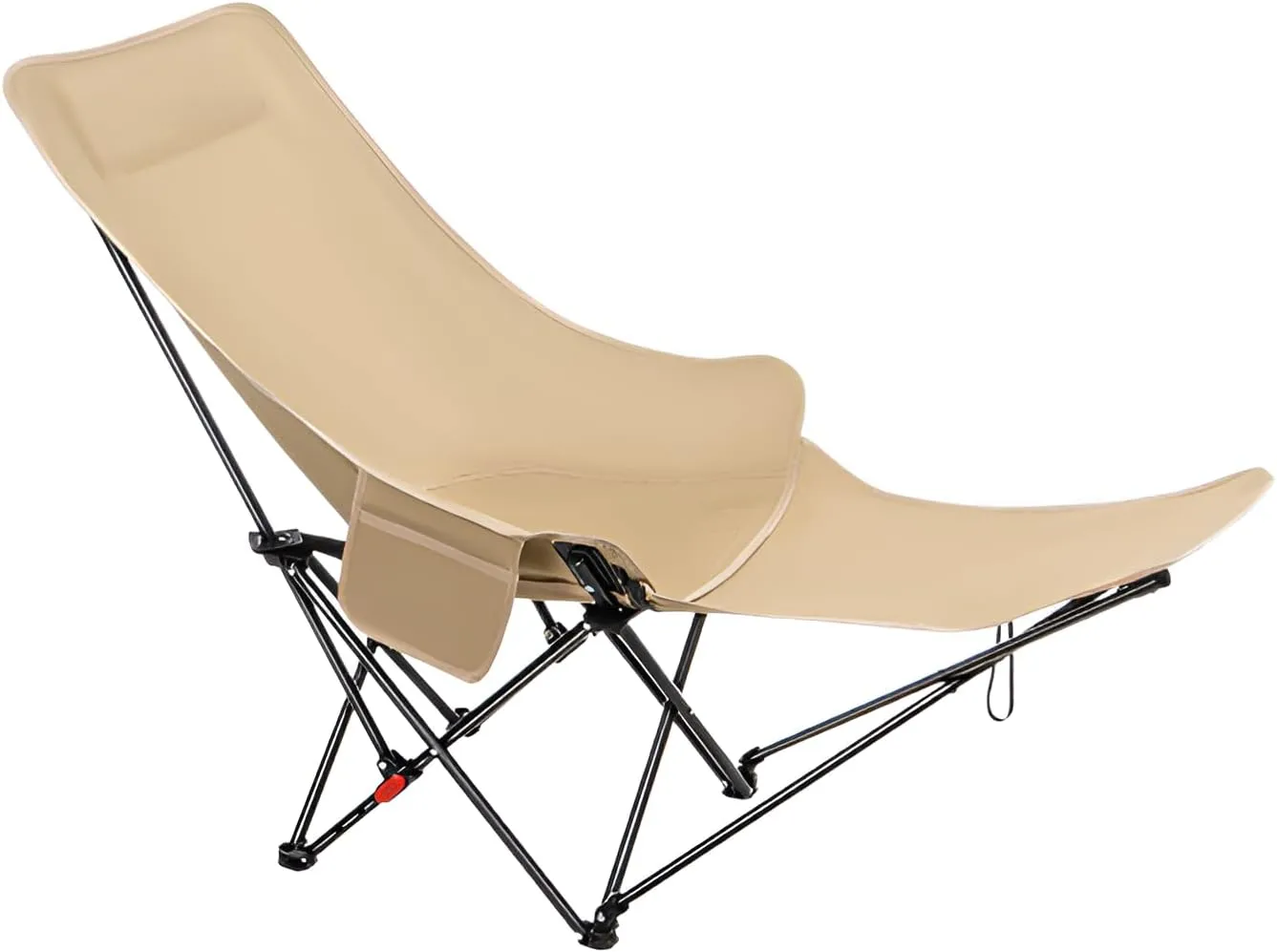 Ellniges]【HVY Du Moon Chair Wide Foldable Recliner with 4-L Barest, Detachable Footrest for Cam/Hiking, Carbon Steel & 600D Fabric (for Ara Ouoor Lifesle)