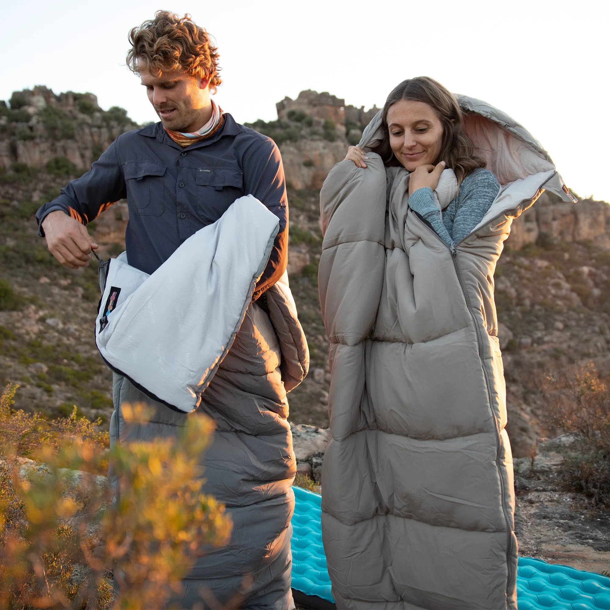 End-of-season sale Envelop Sleeping M180 Washable With Competitive Hood Cotton Naturehike Bag Grey