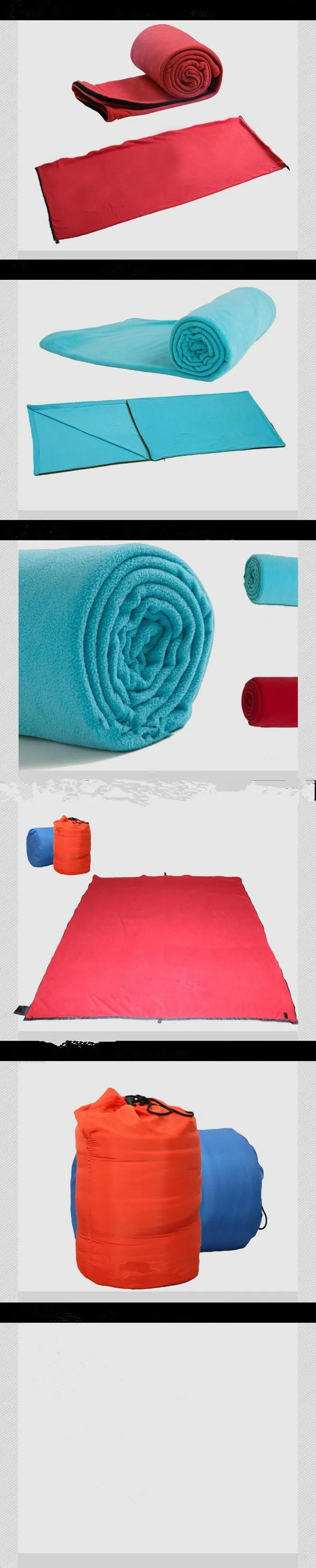 Envelope style adult standard fleece summer single sleeping bag
