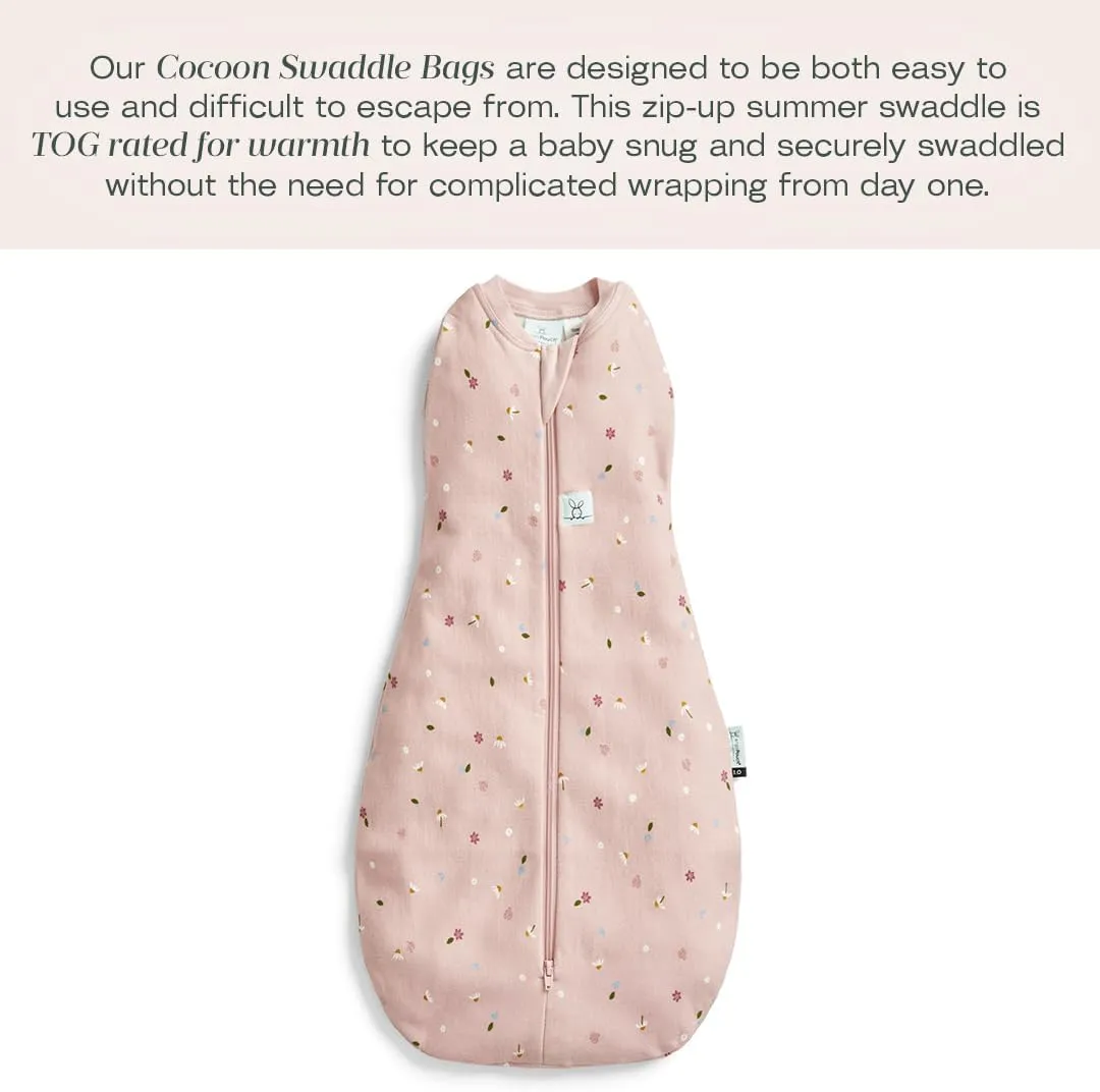 ergoPouch 0.2 TOG Cocoon Baby Sleep Sack 0-3 Months, Swaddle Sleeping Bag, Temperature Control Wearable Blanket (Daisies)