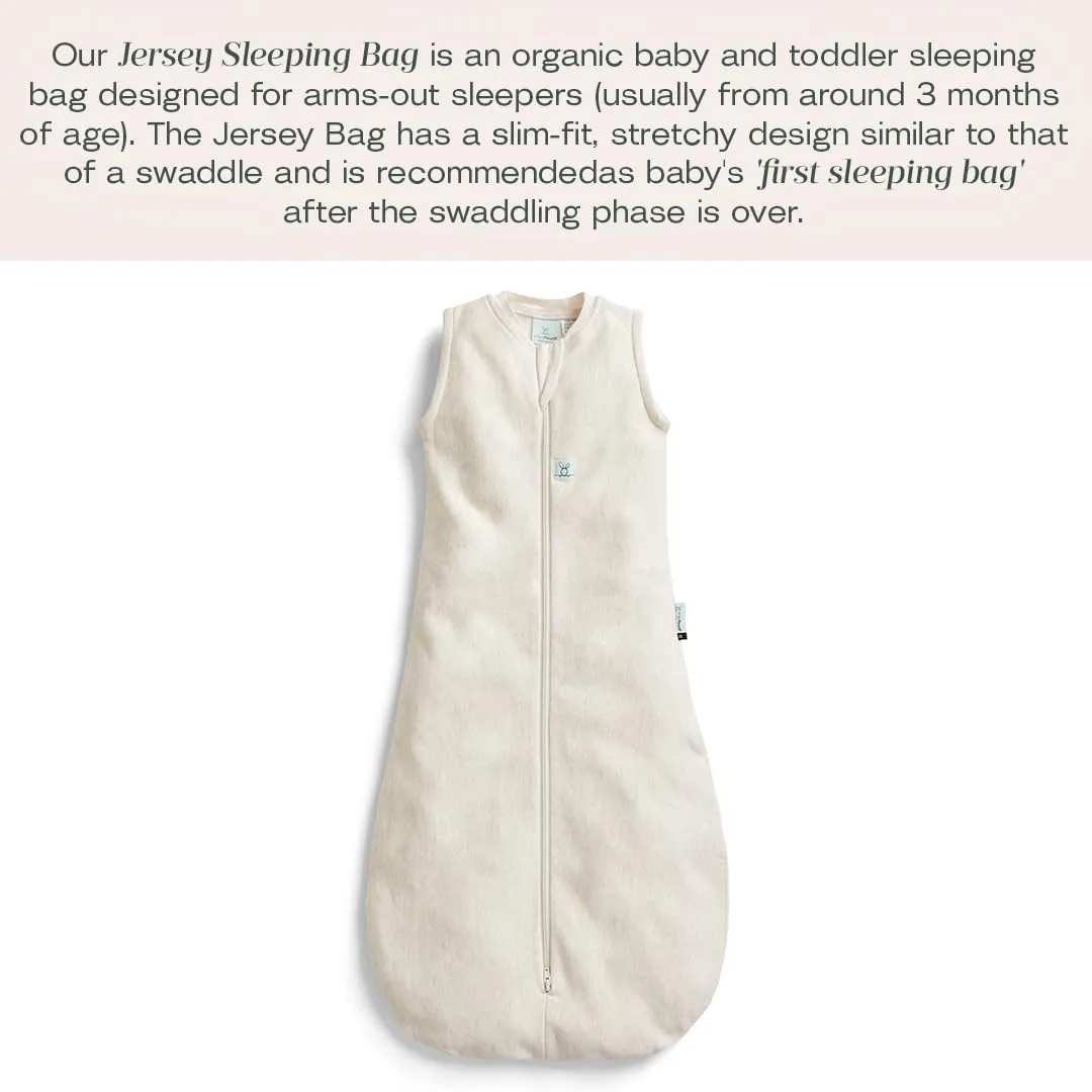 ergoPouch 1.0 Tog Jersey Sleeping Bag – Arms-Out Baby Sleep Sack – Soft, Breathable & Comfortable (3-12 Months, Oatmeal Marle)