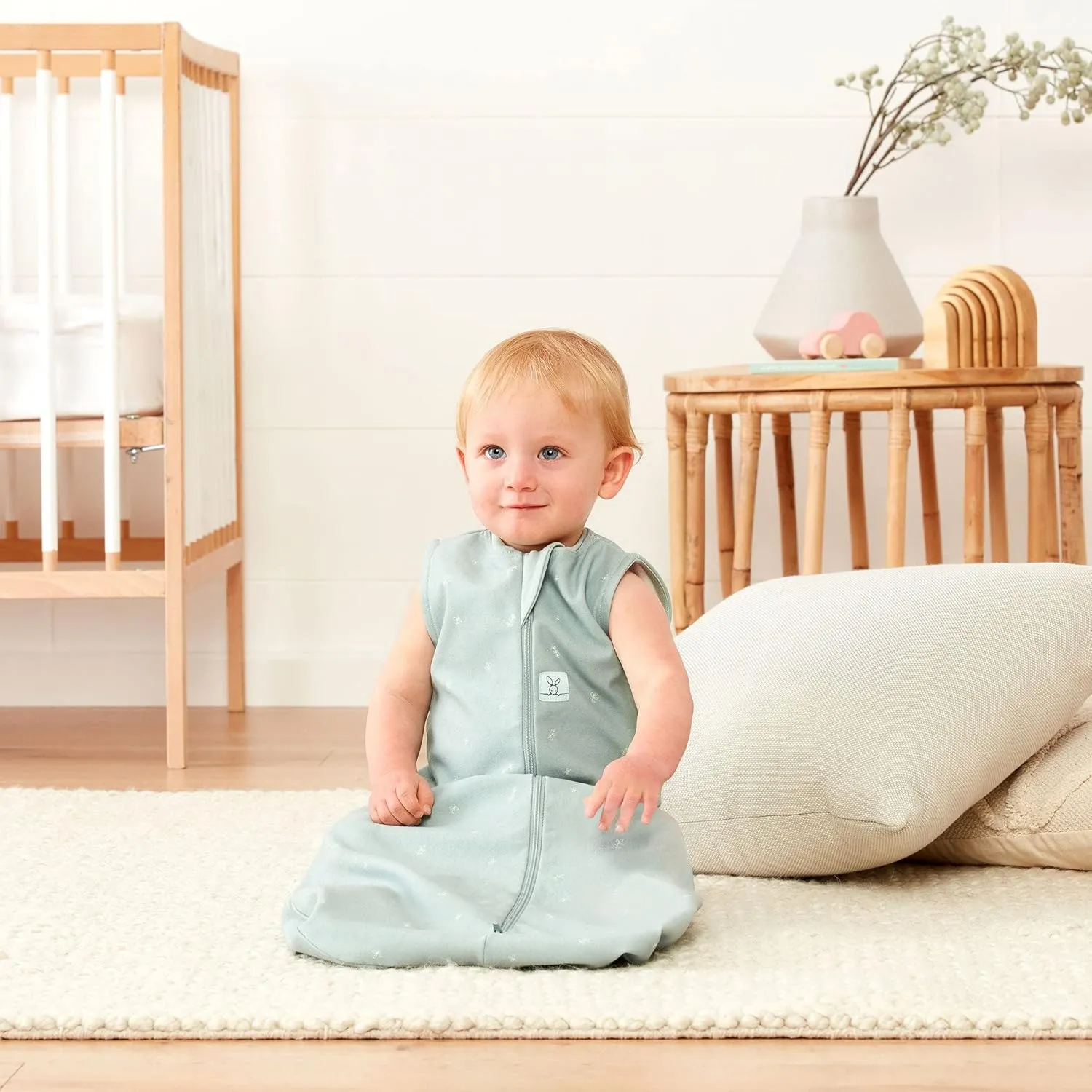 ergoPouch 1.0 Tog Jersey Sleeping Bag – Arms-Out Baby Sleep Sack – Soft, Breathable & Comfortable (3-12 Months, Sage)