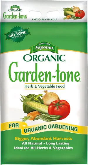 Espoma Organic Garden-Tone 3-4-4 Organic Fertilizer for Cool & Warm Season Vegetables and Herbs. Grow an Abundant Harvest of Nutritious and Flavorful Vegetables – 18 lb. Bag