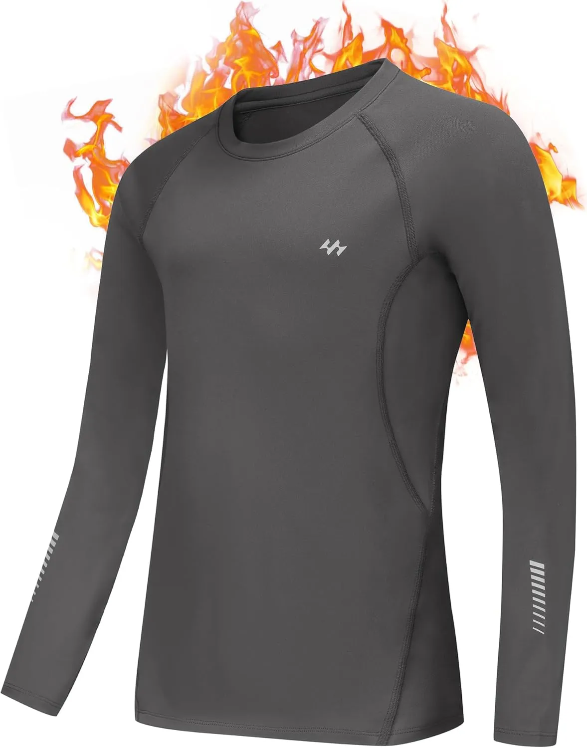 Ewedoos Youth Boys Compression Thermal Shirt Long Sleeve Fleece Undershirts Warm Base Layer for Boy Football Baseball Soccer