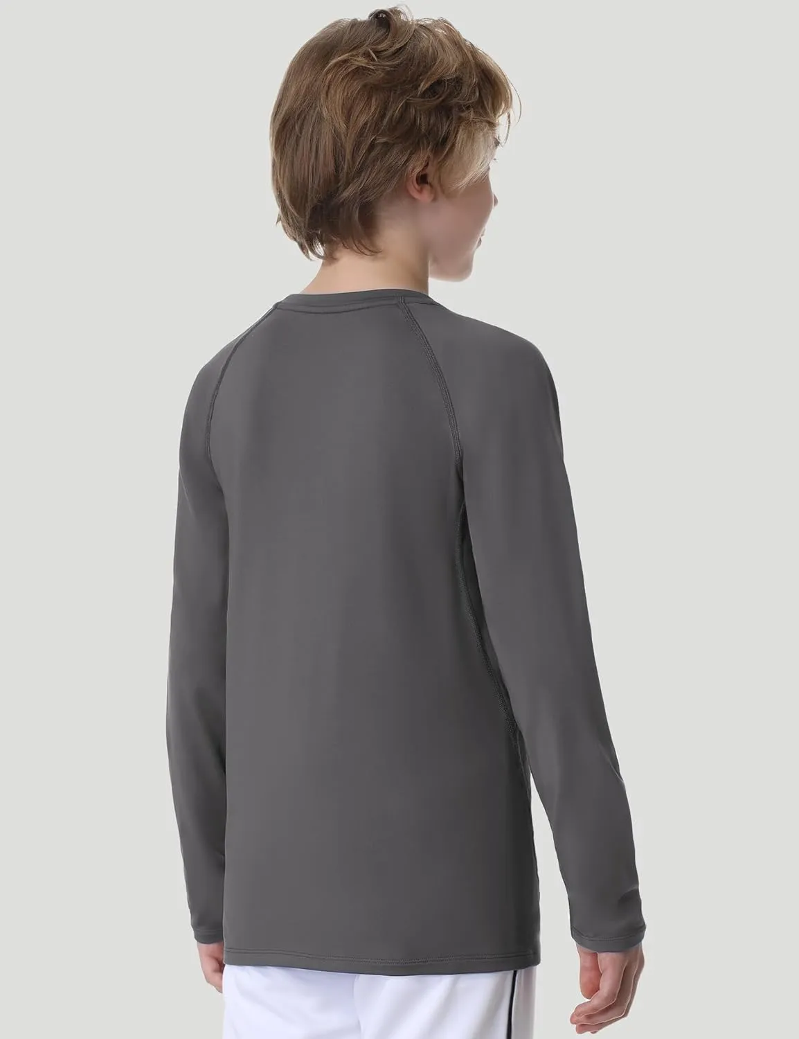 Ewedoos Youth Boys Compression Thermal Shirt Long Sleeve Fleece Undershirts Warm Base Layer for Boy Football Baseball Soccer