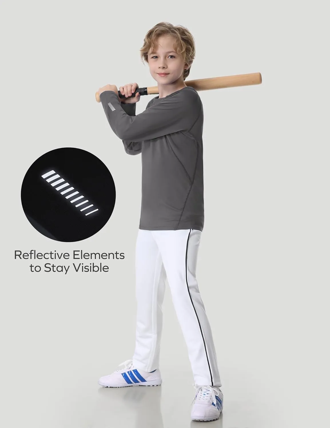 Ewedoos Youth Boys Compression Thermal Shirt Long Sleeve Fleece Undershirts Warm Base Layer for Boy Football Baseball Soccer