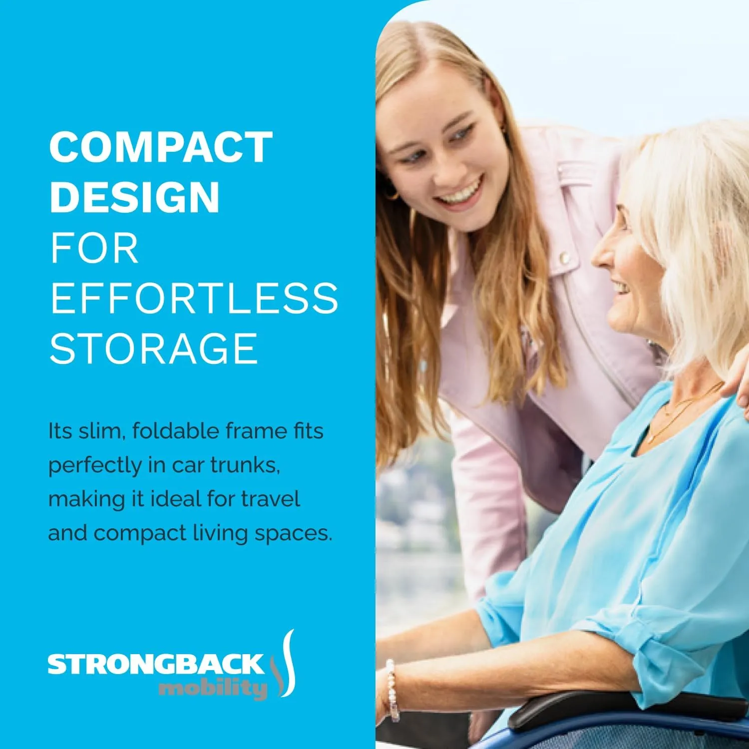 Excursion 8 Lightweight Portable Wheelchair for Adults and Seniors – Ergonomic Lumbar Support, Adjustable Footrests, Supports 300 lbs; 18" Seat (8" Rear Wheels)