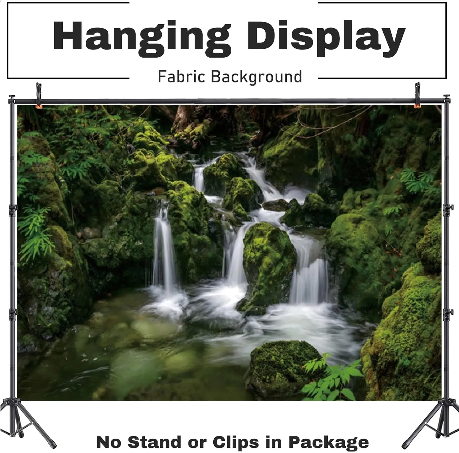 Fabric 9x6ft Nature Waterfall Backdrop Jungle Mountain Forest Lake Falls Cascades Photography Background Wedding Baby Shower Birthday Party Decor Home Office Photo Tapestry Props