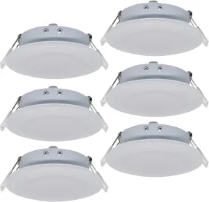 Facon 4.5Inch LED RV Puck Light, DLFST4-008, Full Aluminum Recessed LED Ceiling Lights, 12V Interior Light for RV Motor-Homes Camper Caravan Trailer Boat (Pack of 6)