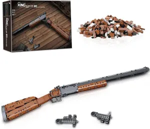 Finger Rock Double Barrelled Model Gun Building Set for Adults, 1:1 Simulation Shooting Mechanical Weapon Technical Building Kit, 1015 Pcs Surprises Collectible Gift for Military Weapon Toy Lovers