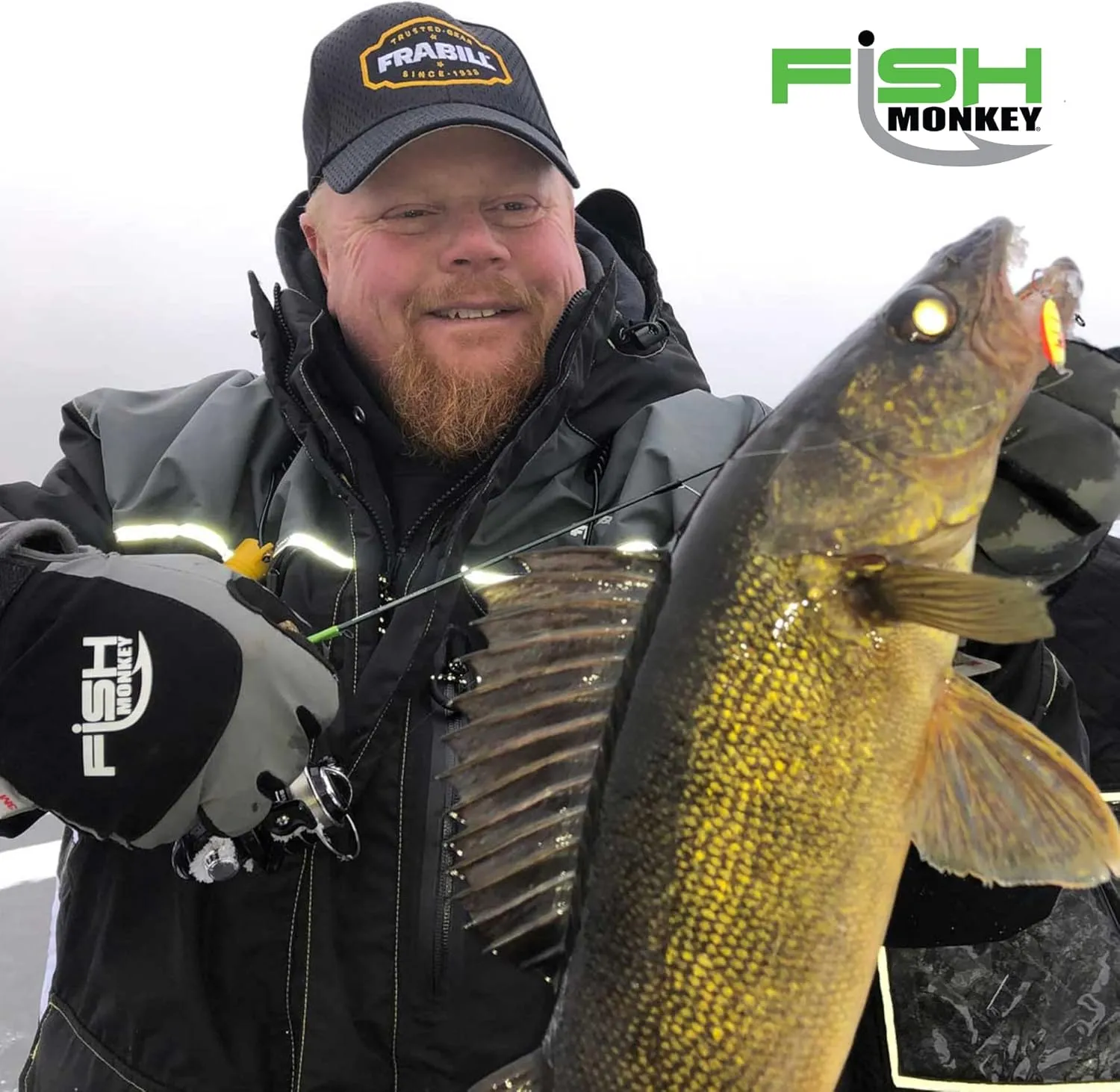 Fish Monkey Dry-Tec Waterproof Insulated Fishing Gloves, 40g Thinsulate Insulation with Non-Slip Palm and Screen Touch Index Fingers for Women and Men