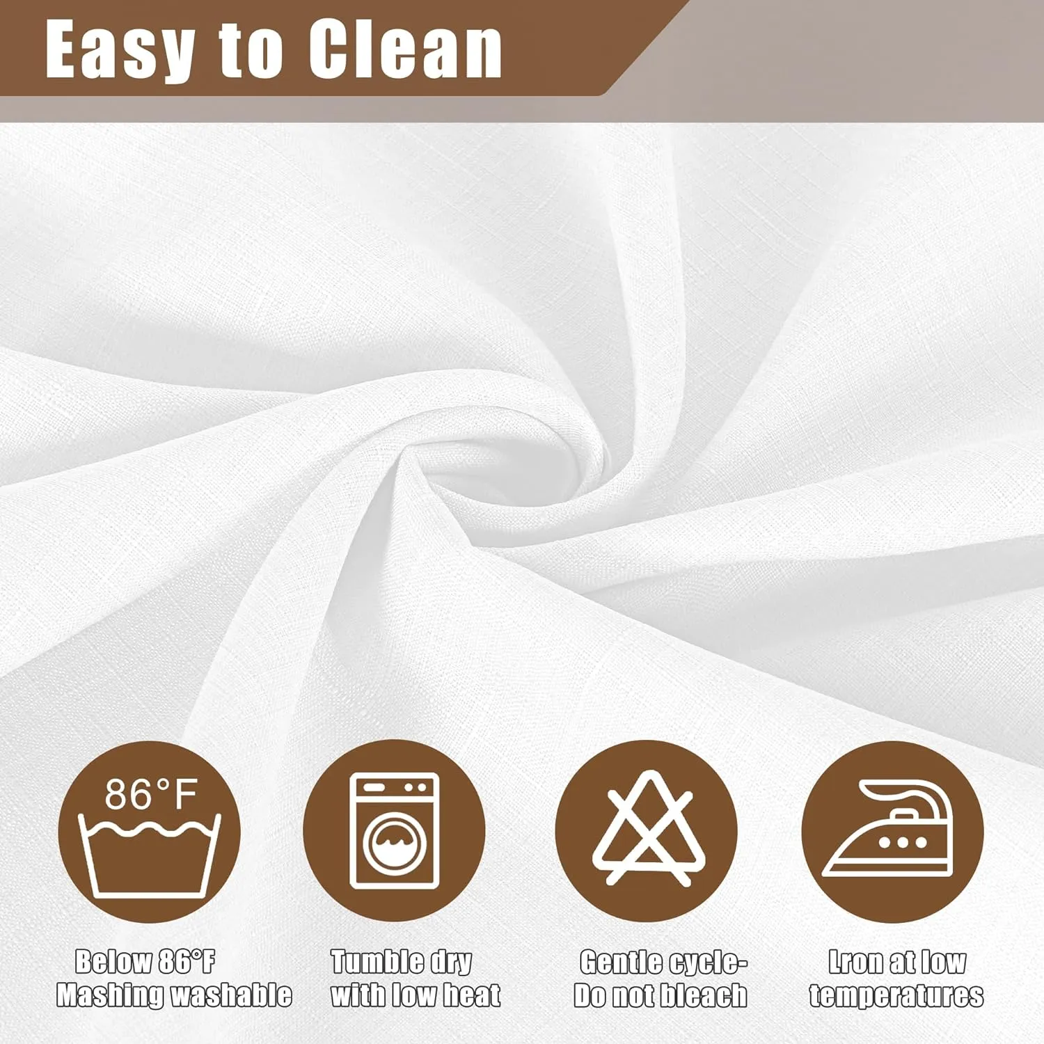 Fitable Faux Linen White Tablecloths for Rectangle Tables - 60 x 84 Inch - 6 Pack Fabric Textured Folding Table Clothes Faux Burlap 4 Ft Table Covers for Wedding, Party, Banquet, Birthday