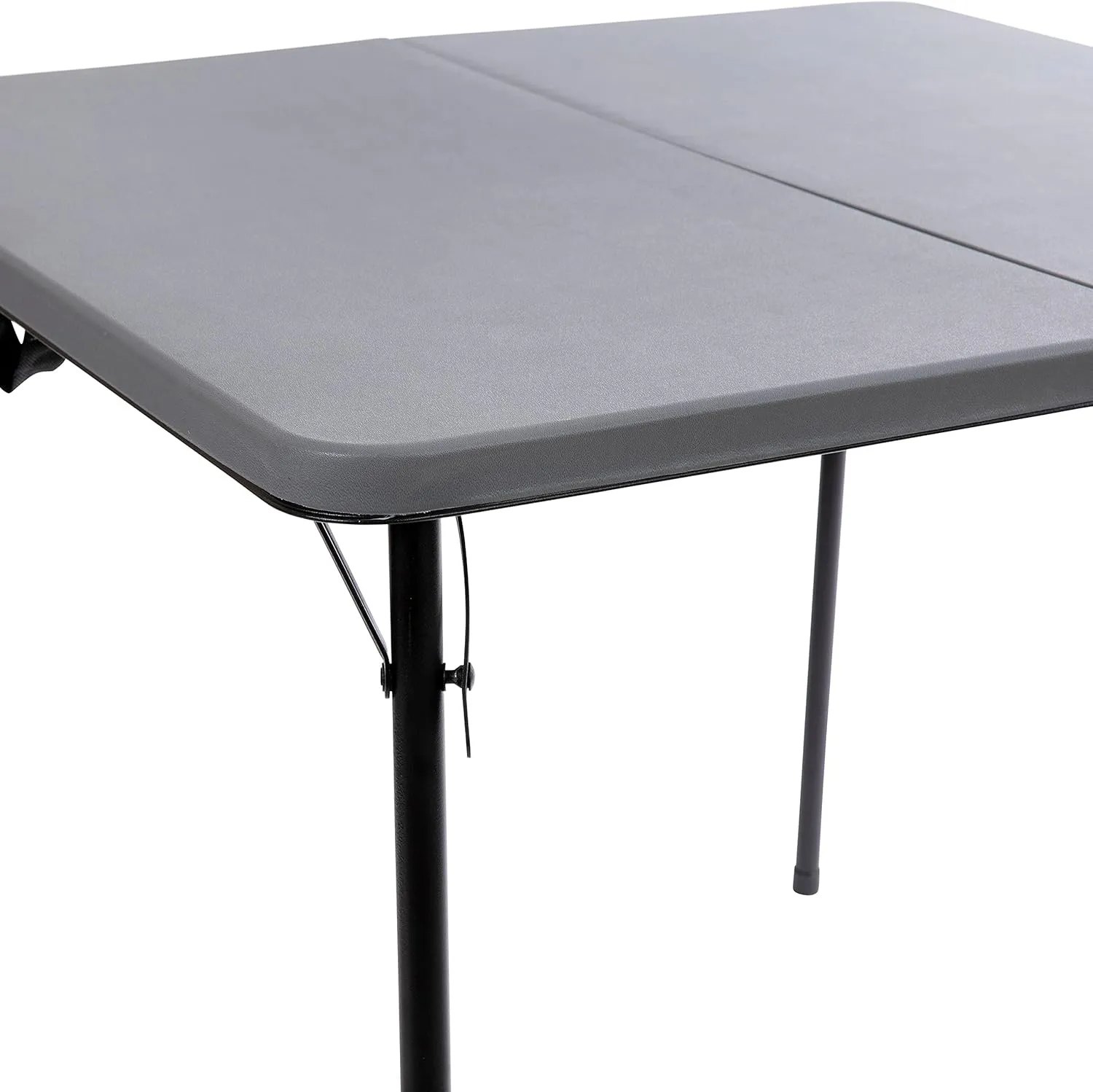 Flash Furniture Dunham 2.83' Square Plastic Folding Event Table with Carrying Handle, Bi-Fold Portable Banquet Table for Indoor/Outdoor Events, Gray