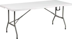 Flash Furniture Elon 6' Rectangular Plastic Folding Event Table, Portable Banquet Table for Indoor/Outdoor Events, White