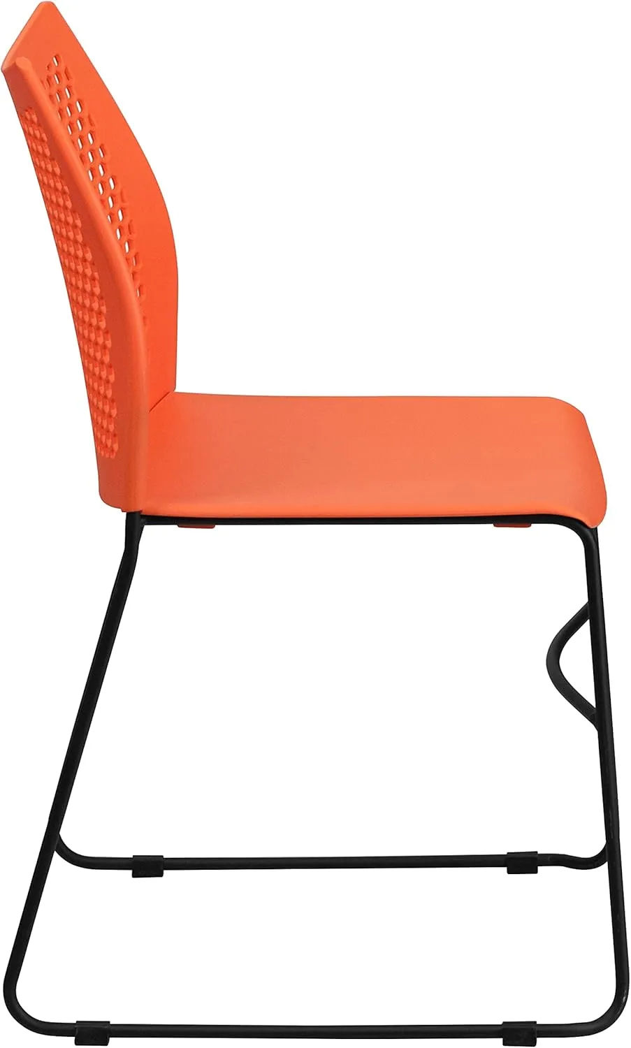 Flash Furniture Hercules Series Contoured Lobby Chairs with Air-Vent Honeycomb Backs, Ergonomic Stacking Chairs for Offices, Set of 5, Orange