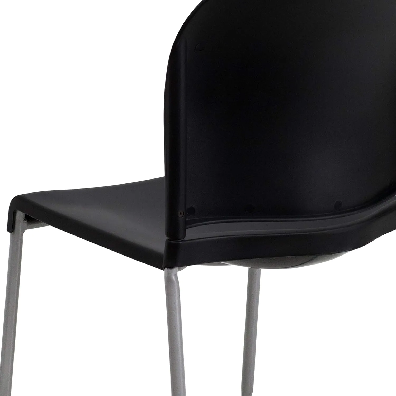 Flash Furniture Hercules Series Contoured Stacking Chairs for Waiting Rooms and Offices, Ergonomic Lobby Chairs with Curved Back, Set of 5, Black