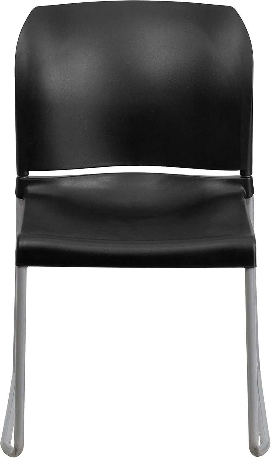 Flash Furniture Hercules Series Contoured Stacking Chairs for Waiting Rooms and Offices, Ergonomic Lobby Chairs with Curved Back, Set of 5, Black