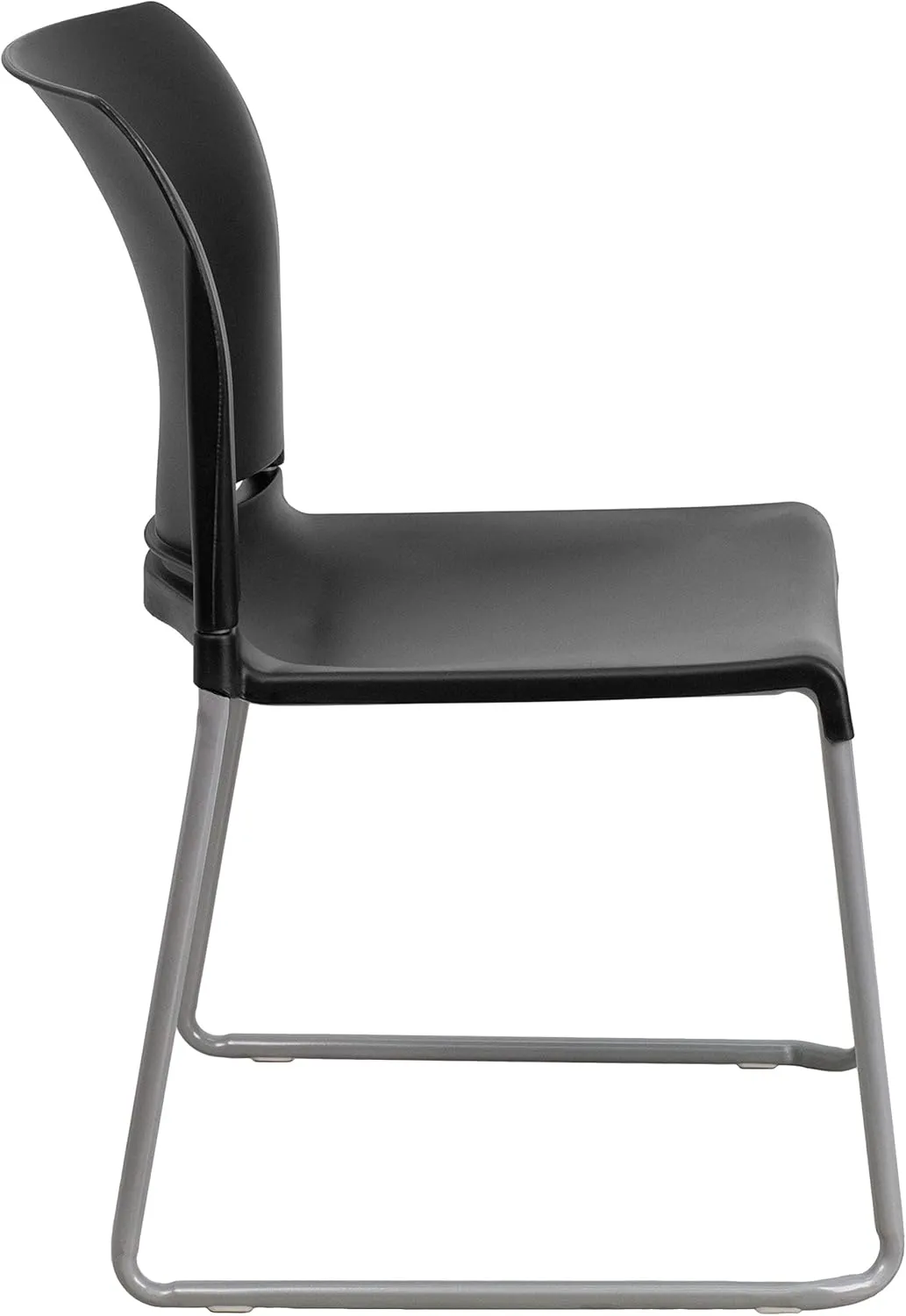Flash Furniture Hercules Series Contoured Stacking Chairs for Waiting Rooms and Offices, Ergonomic Lobby Chairs with Curved Back, Set of 5, Black