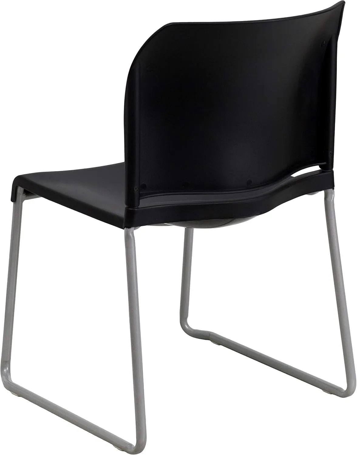 Flash Furniture Hercules Series Contoured Stacking Chairs for Waiting Rooms and Offices, Ergonomic Lobby Chairs with Curved Back, Set of 5, Black