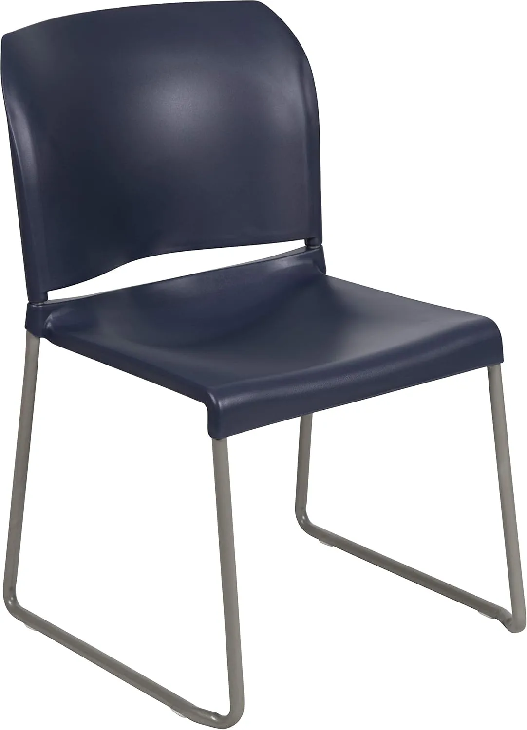 Flash Furniture Hercules Series Contoured Stacking Chairs for Waiting Rooms and Offices, Ergonomic Lobby Chairs with Curved Back, Set of 5, Navy