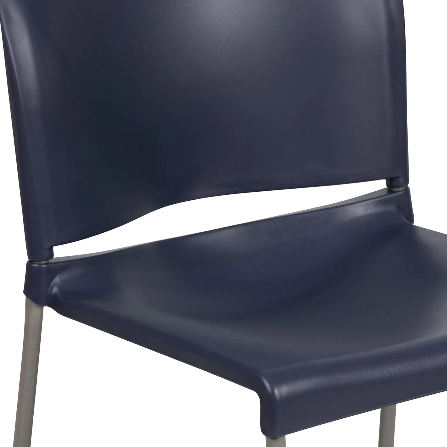 Flash Furniture Hercules Series Contoured Stacking Chairs for Waiting Rooms and Offices, Ergonomic Lobby Chairs with Curved Back, Set of 5, Navy