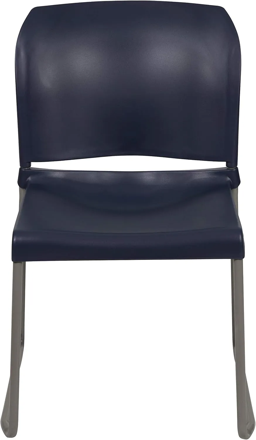 Flash Furniture Hercules Series Contoured Stacking Chairs for Waiting Rooms and Offices, Ergonomic Lobby Chairs with Curved Back, Set of 5, Navy