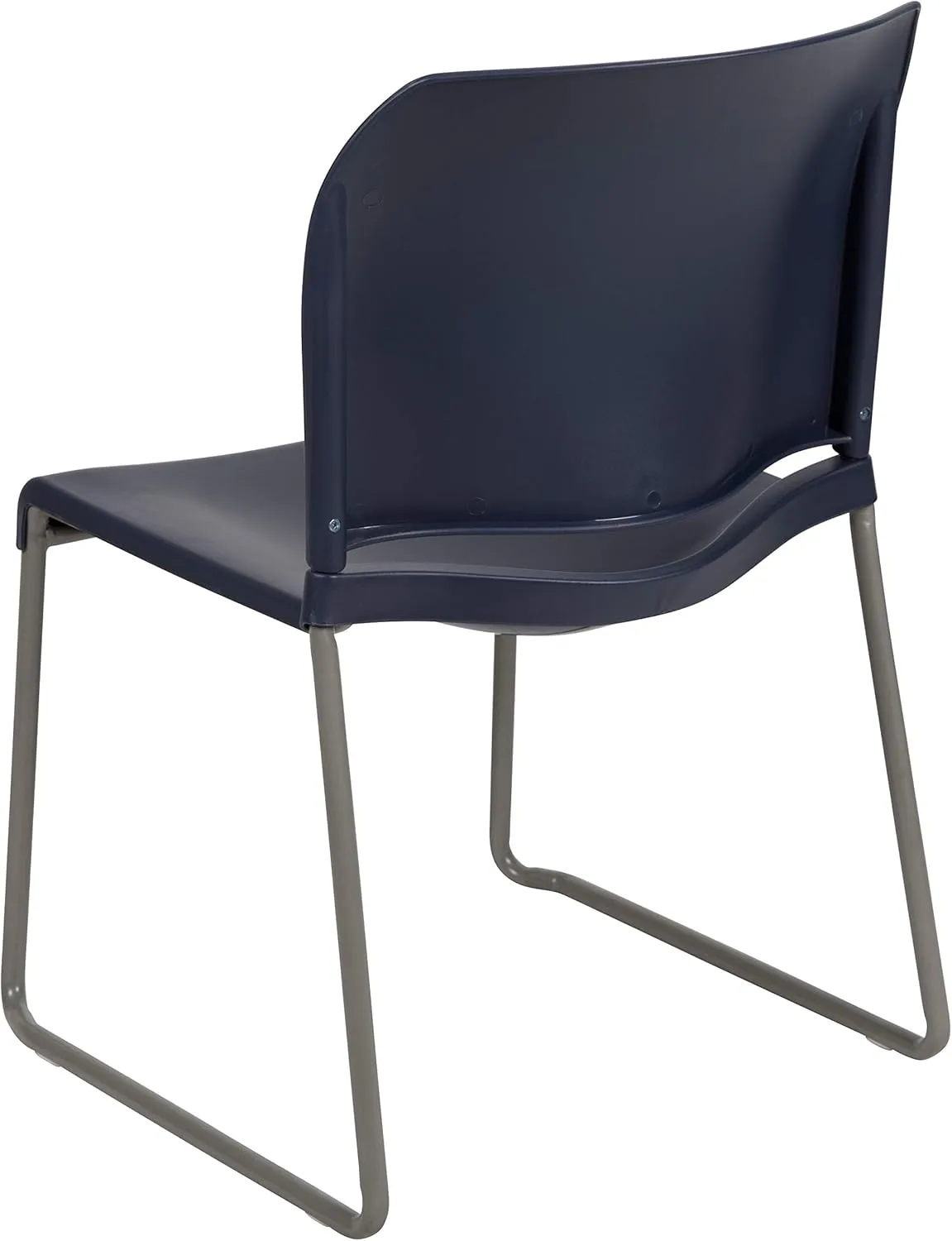 Flash Furniture Hercules Series Contoured Stacking Chairs for Waiting Rooms and Offices, Ergonomic Lobby Chairs with Curved Back, Set of 5, Navy