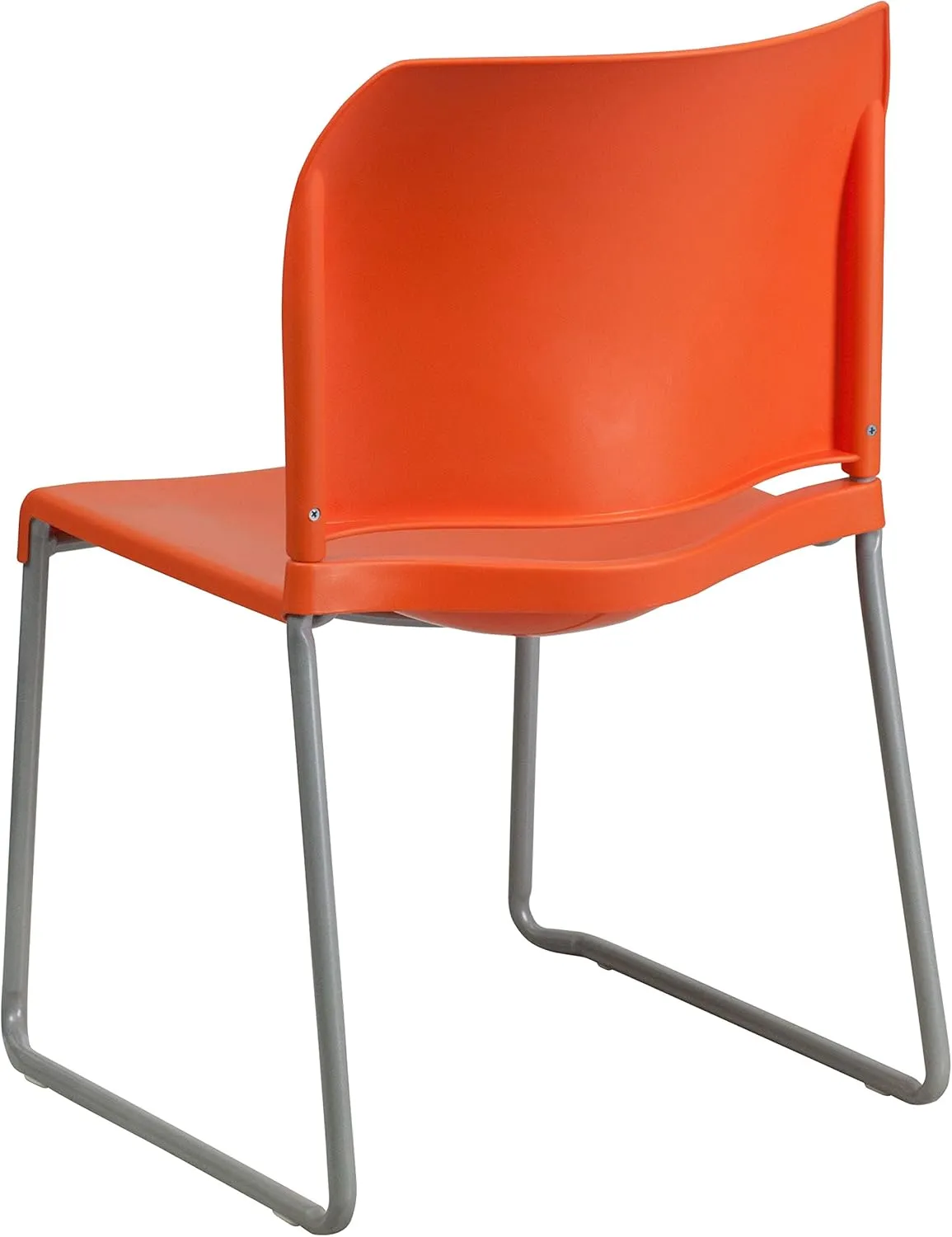 Flash Furniture Hercules Series Contoured Stacking Chairs for Waiting Rooms and Offices, Ergonomic Lobby Chairs with Curved Back, Set of 5, Orange
