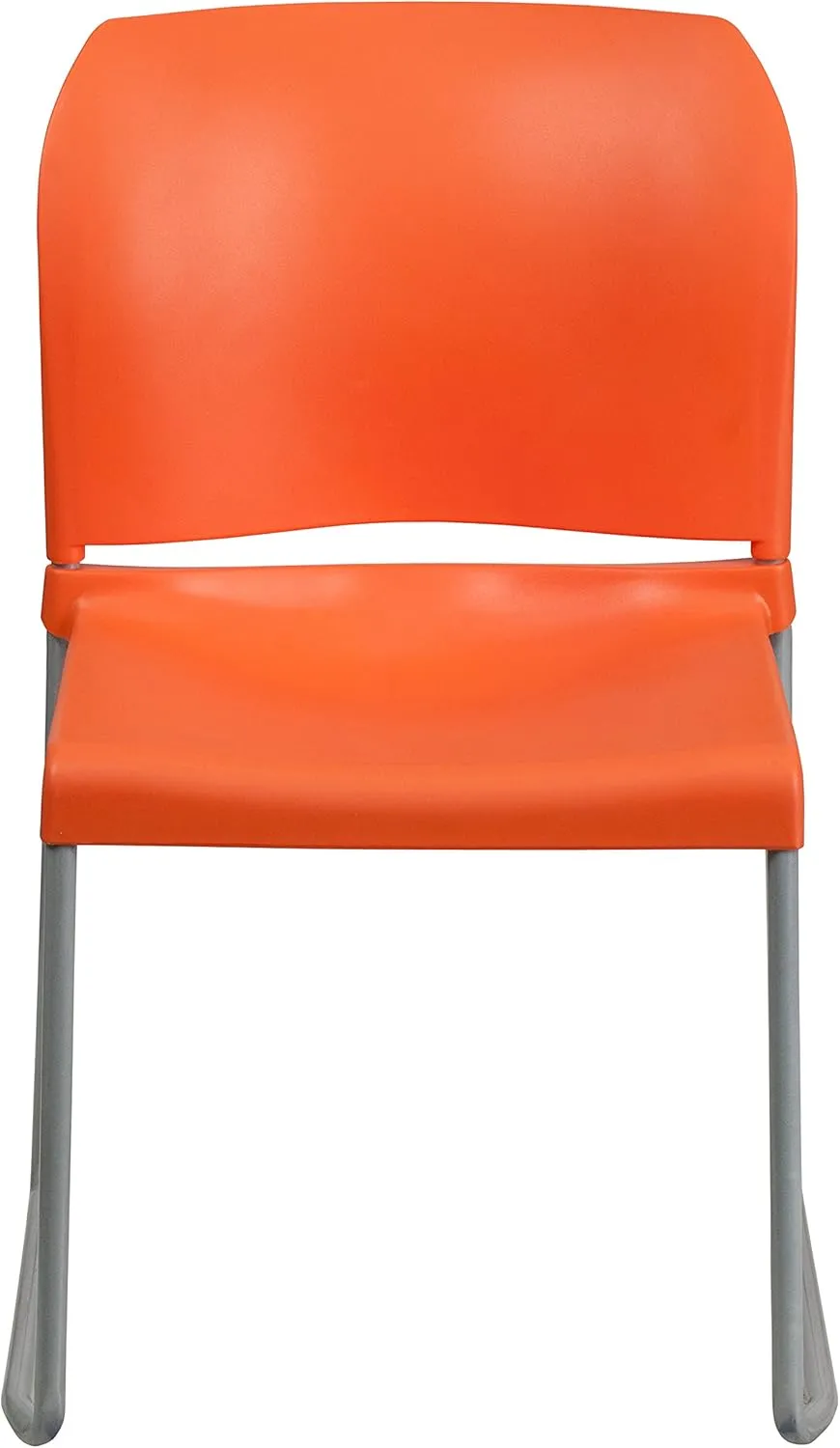 Flash Furniture Hercules Series Contoured Stacking Chairs for Waiting Rooms and Offices, Ergonomic Lobby Chairs with Curved Back, Set of 5, Orange