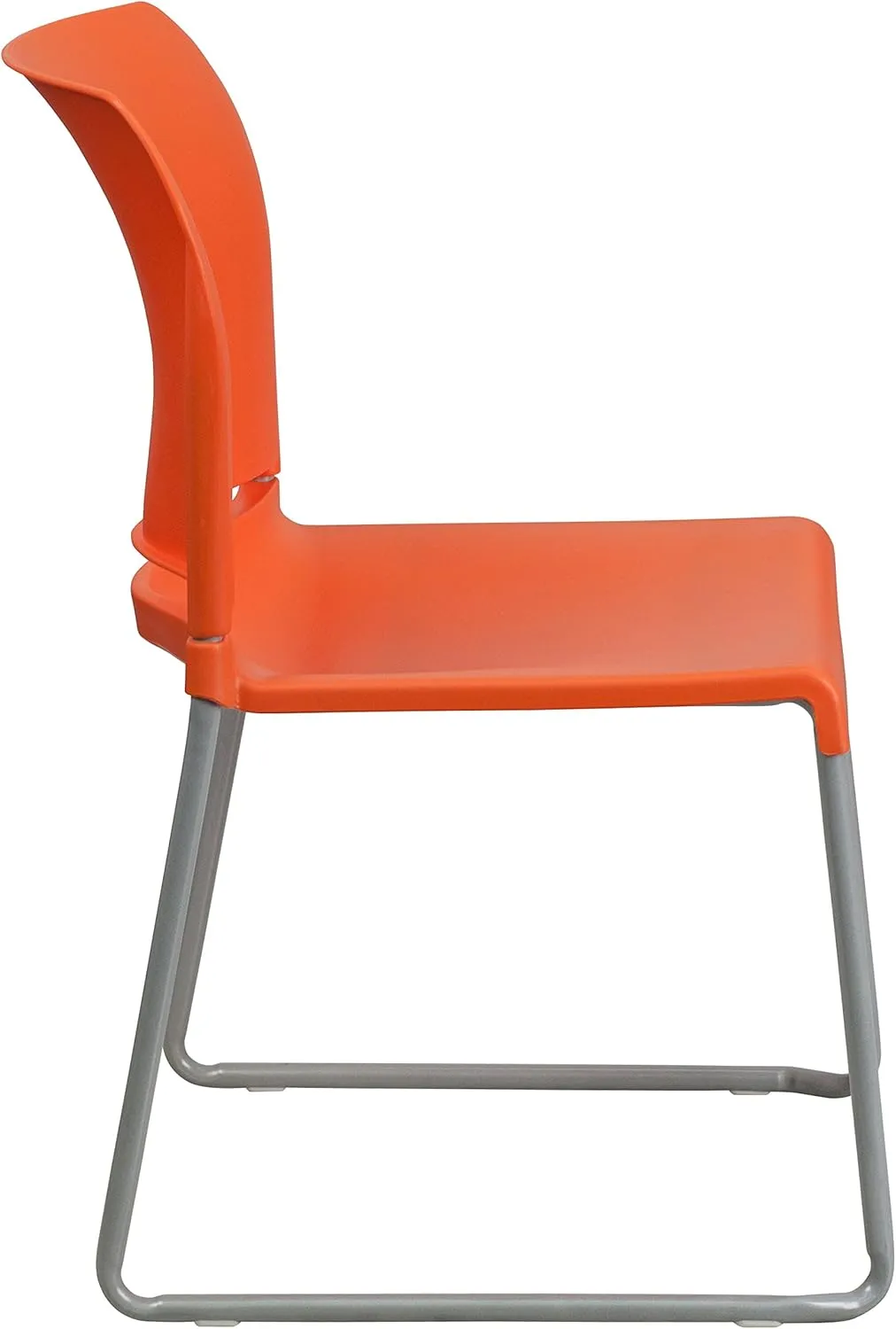 Flash Furniture Hercules Series Contoured Stacking Chairs for Waiting Rooms and Offices, Ergonomic Lobby Chairs with Curved Back, Set of 5, Orange