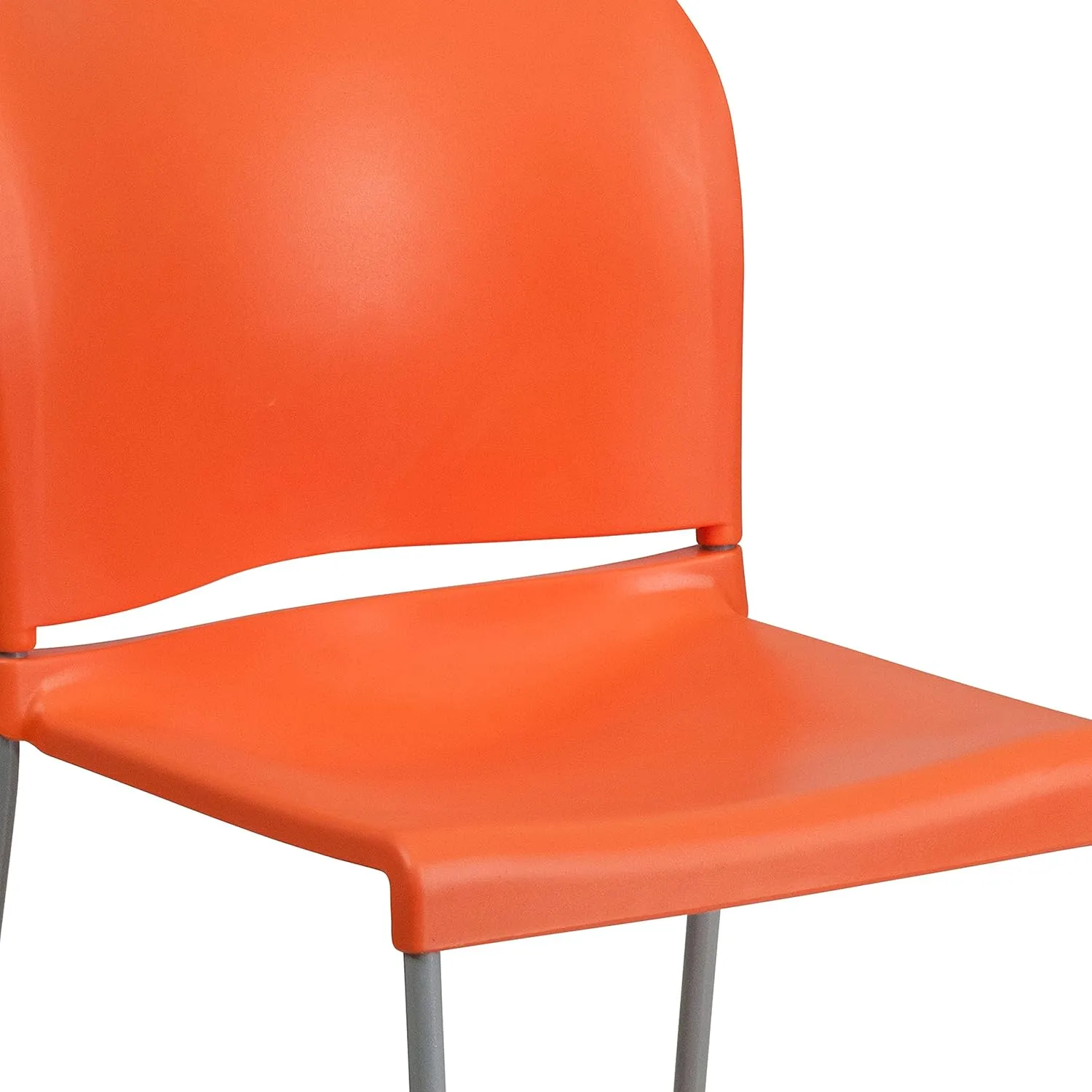 Flash Furniture Hercules Series Contoured Stacking Chairs for Waiting Rooms and Offices, Ergonomic Lobby Chairs with Curved Back, Set of 5, Orange