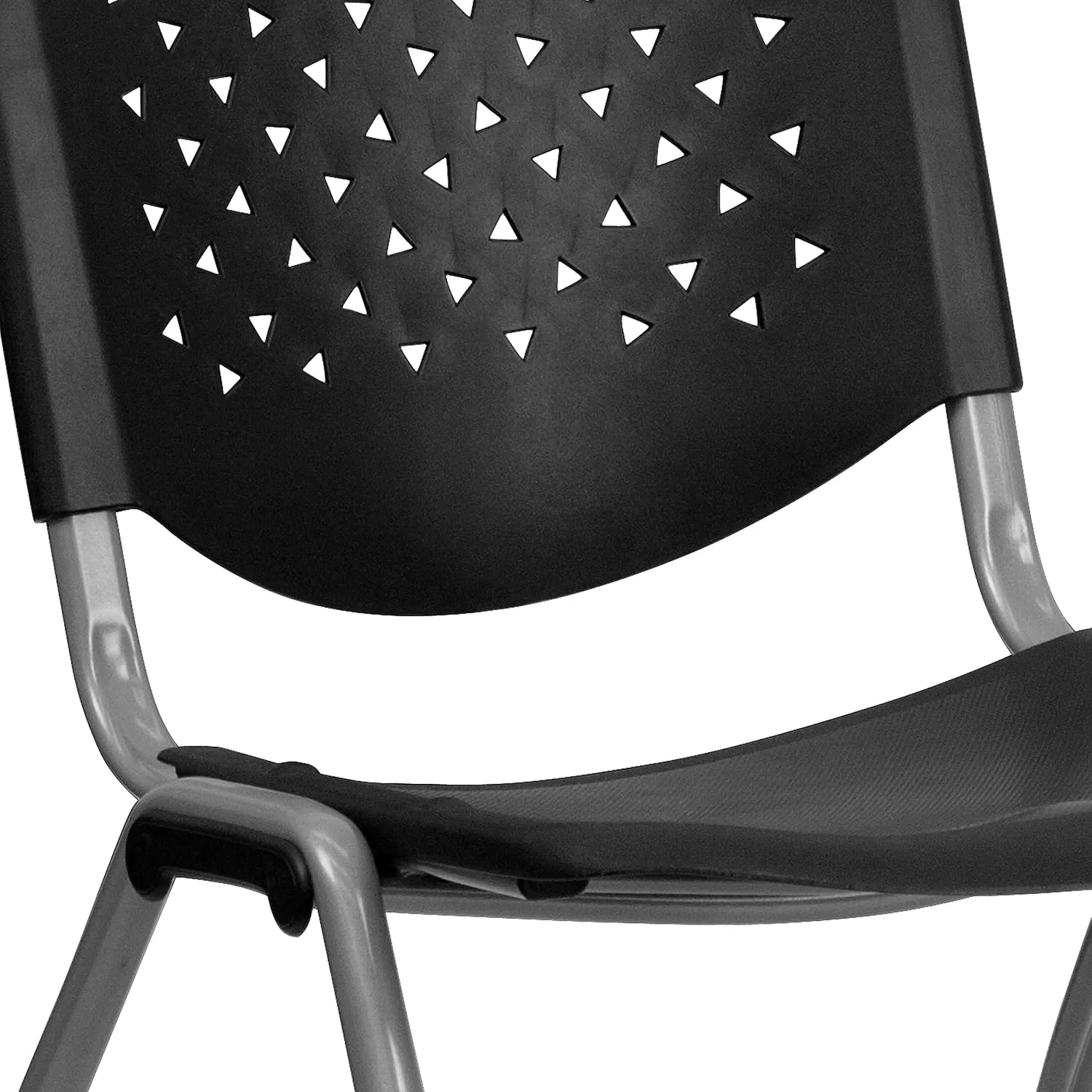 Flash Furniture Hercules Series Plastic Contoured Lobby Chairs with Perforated Backs, Ergonomic Stacking Chairs for Offices, Set of 5, Gray