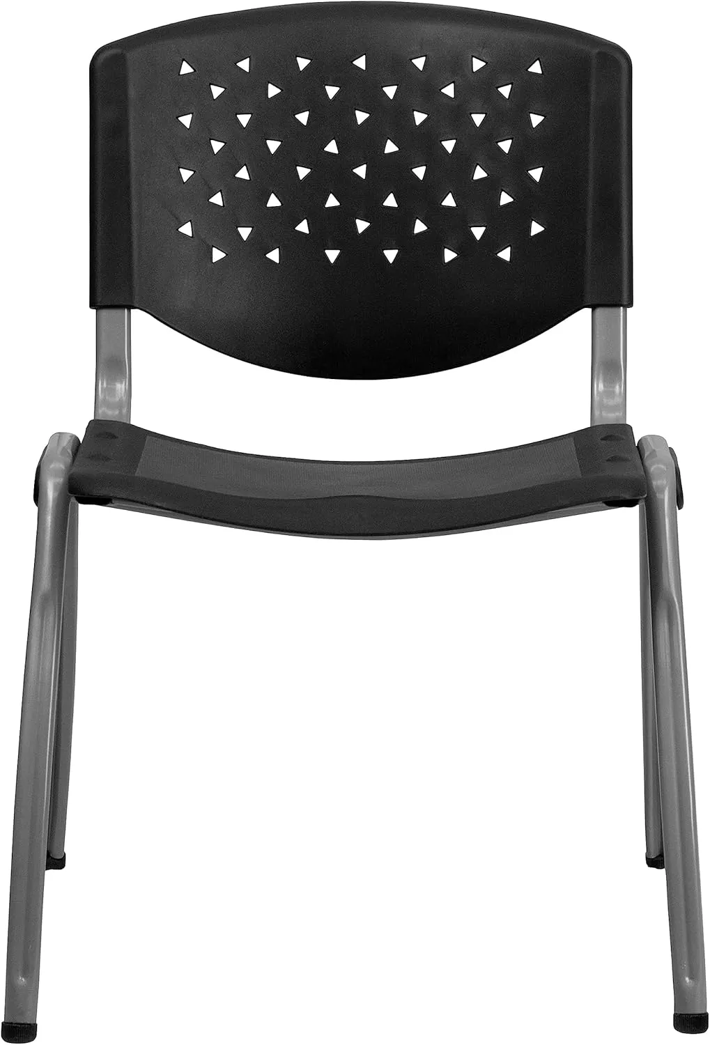Flash Furniture Hercules Series Plastic Contoured Lobby Chairs with Perforated Backs, Ergonomic Stacking Chairs for Offices, Set of 5, Gray