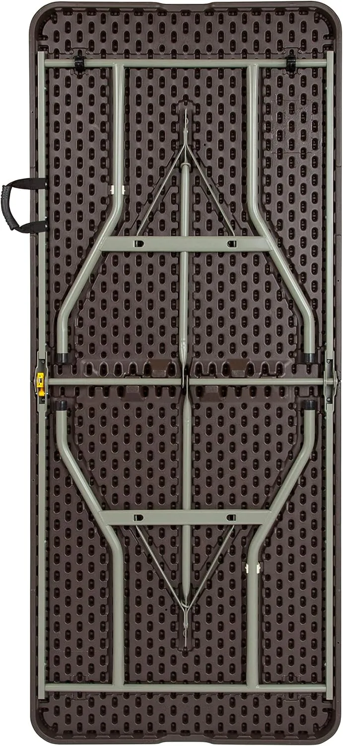 Flash Furniture Park 6-Foot Bi-Fold Brown Rattan Plastic Folding Table