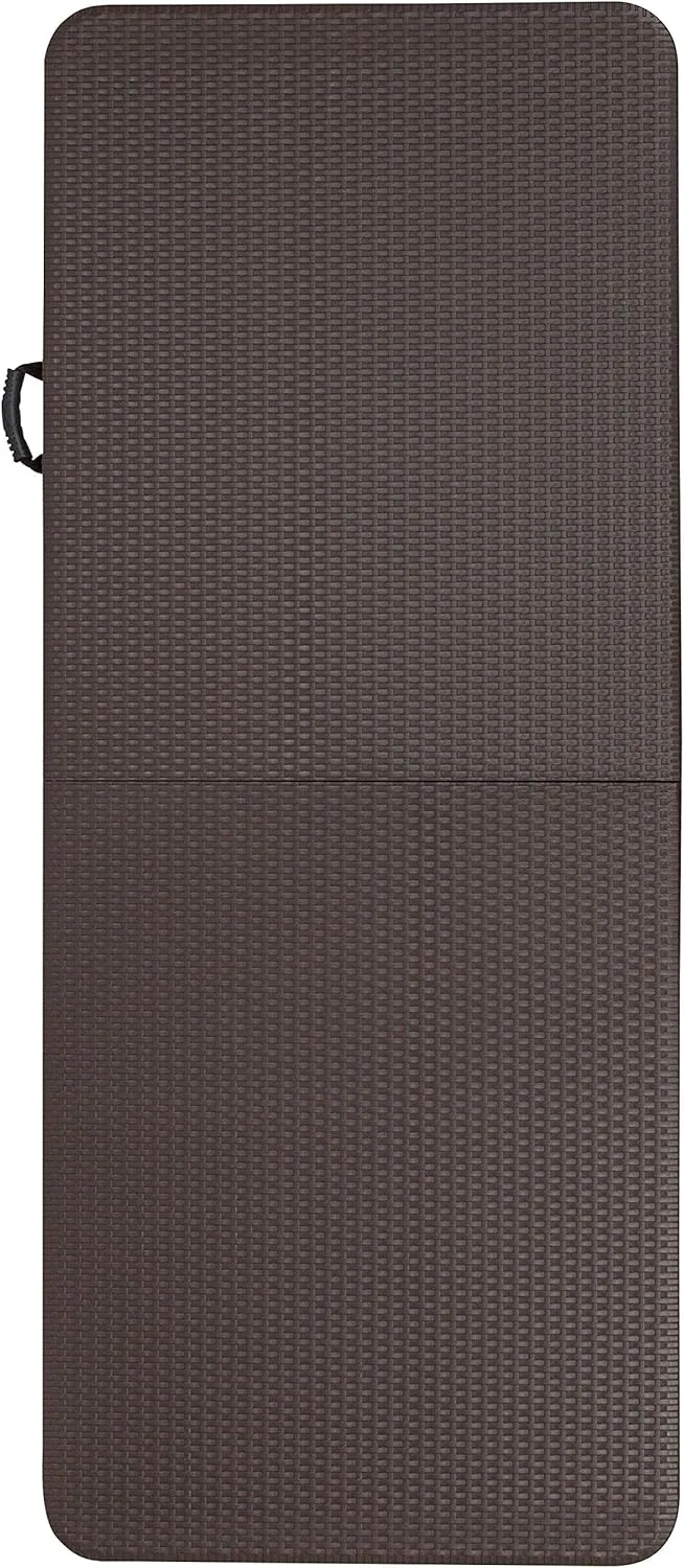 Flash Furniture Park 6-Foot Bi-Fold Brown Rattan Plastic Folding Table