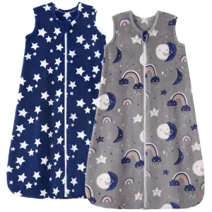 Fleece Baby Sleep Sack 18-24 Months 2.0 Tog Baby Wearable Blanket with 2-Way Zipper Warm Sleeping Sack for Toddler Infant - XLarge Blue Grey Pentagram