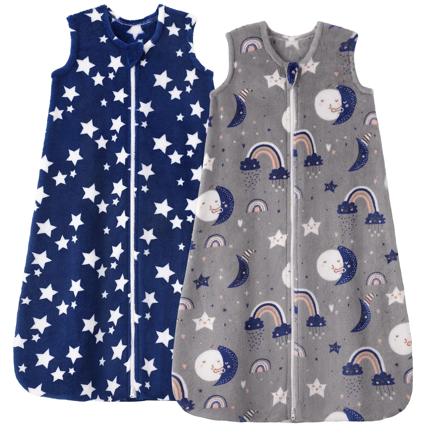 Fleece Baby Sleep Sack 18-24 Months 2.0 Tog Baby Wearable Blanket with 2-Way Zipper Warm Sleeping Sack for Toddler Infant - XLarge Blue Grey Pentagram