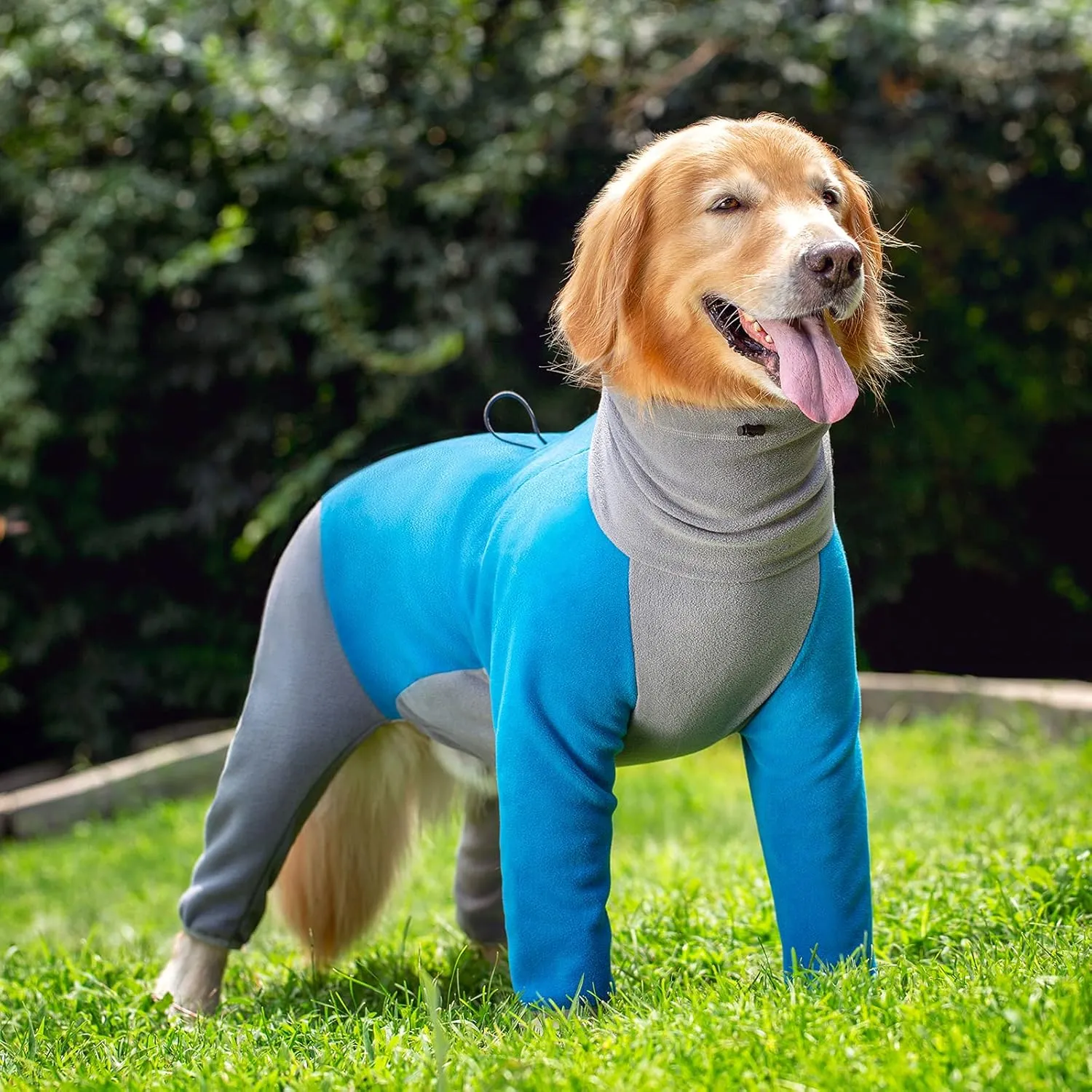 Fleece Coats for Large Medium Dogs, Winter Warm Dog Coats w/ High Collar & Full Body Protection - Windproof, Comfortable, Perfect for Cold Weather & Snow - Blue, 4X-Large