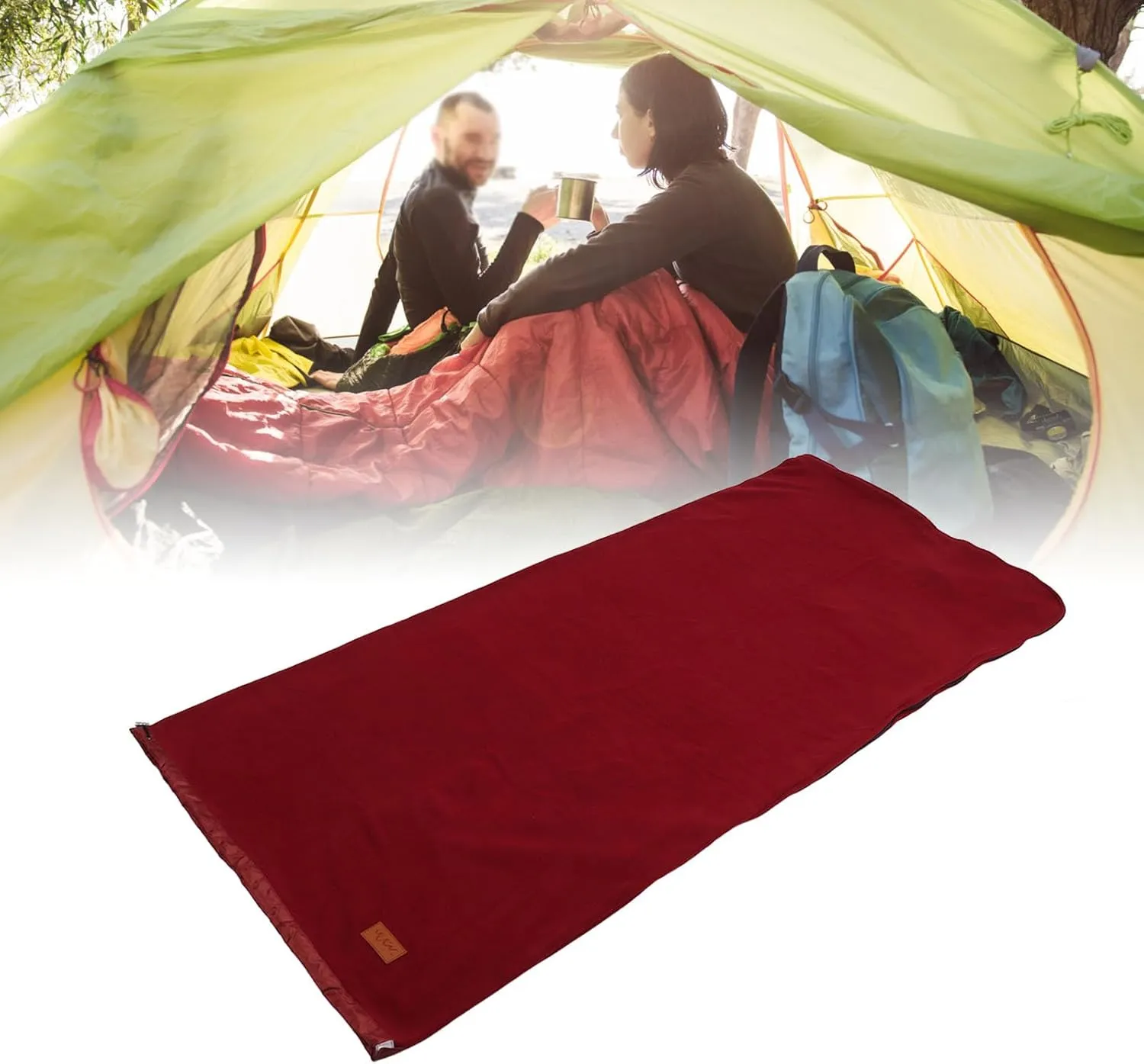 Fleece Sleeping Bag Liner Sleeping Bag Liner Super Thick Fleece Soft Sleeping Bag Liner Blanket for Camping Travel Backpacking