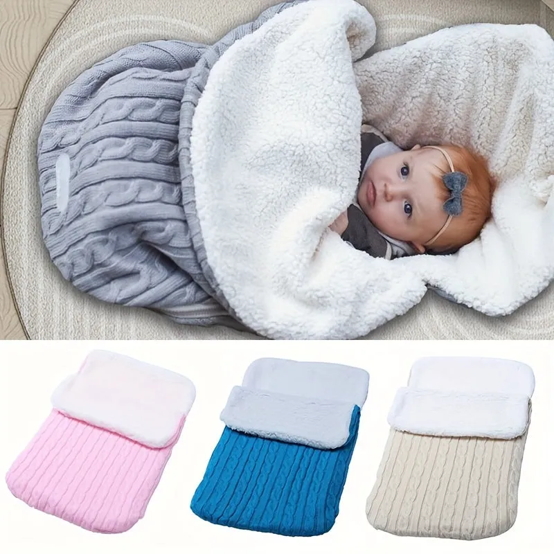 Fleece Sleeping Bag, Thick Knitted Warm Sleeping Bag, Woolen Sleeping Bag Christmas, Halloween, Thanksgiving Gift
