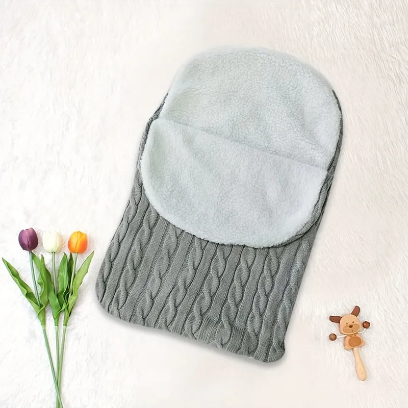 Fleece Sleeping Bag, Thick Knitted Warm Sleeping Bag, Woolen Sleeping Bag Christmas, Halloween, Thanksgiving Gift
