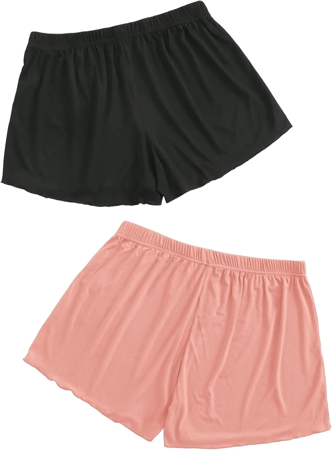 Floerns Women's Plus Size Solid Pajama Shorts 2 Pack Soft Lounge Sleep Shorts
