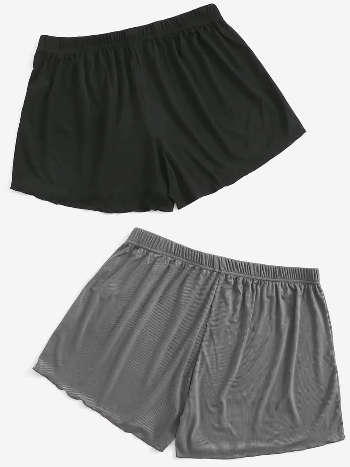Floerns Women's Plus Size Solid Pajama Shorts 2 Pack Soft Lounge Sleep Shorts