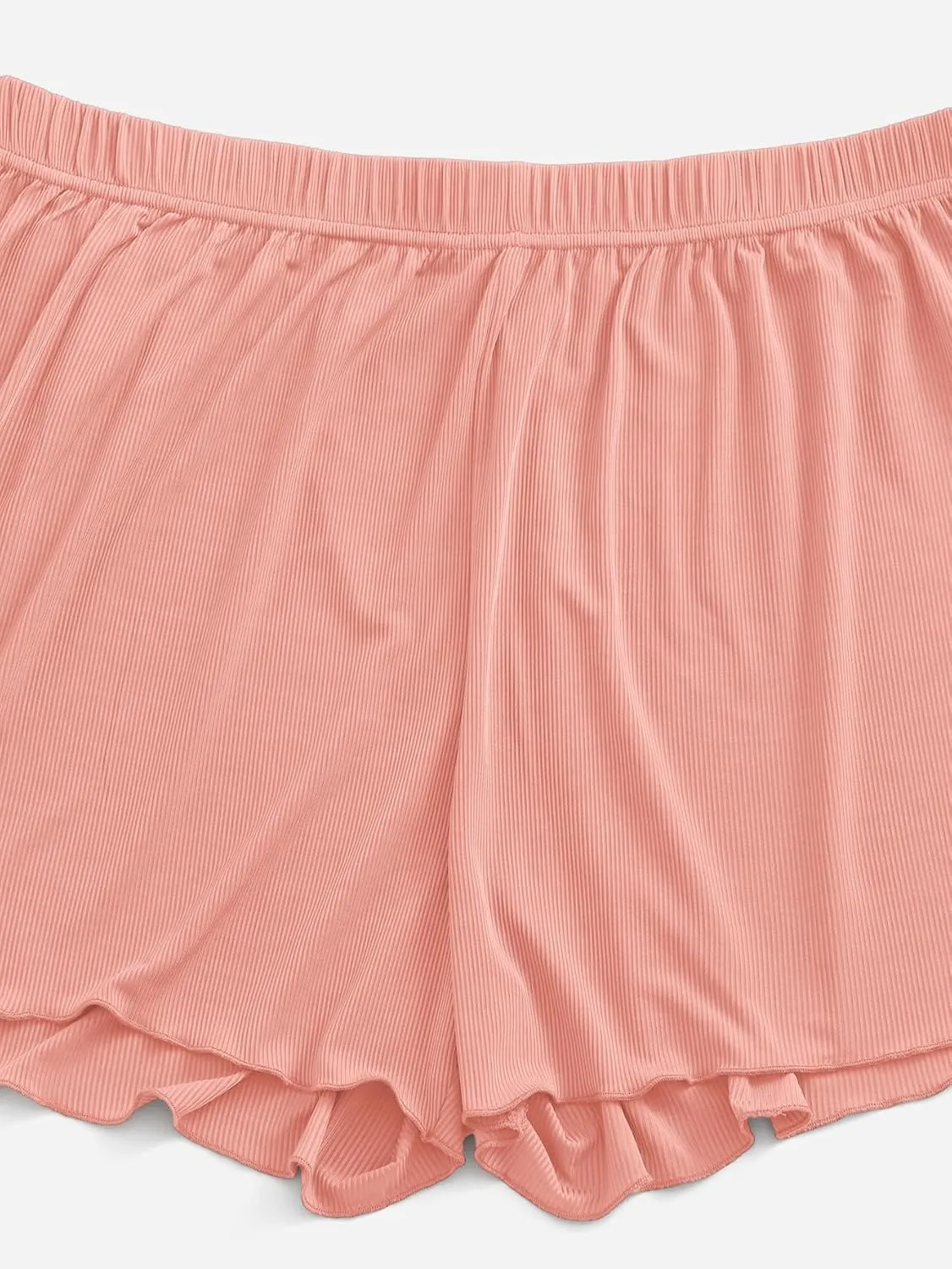 Floerns Women's Plus Size Solid Pajama Shorts 2 Pack Soft Lounge Sleep Shorts