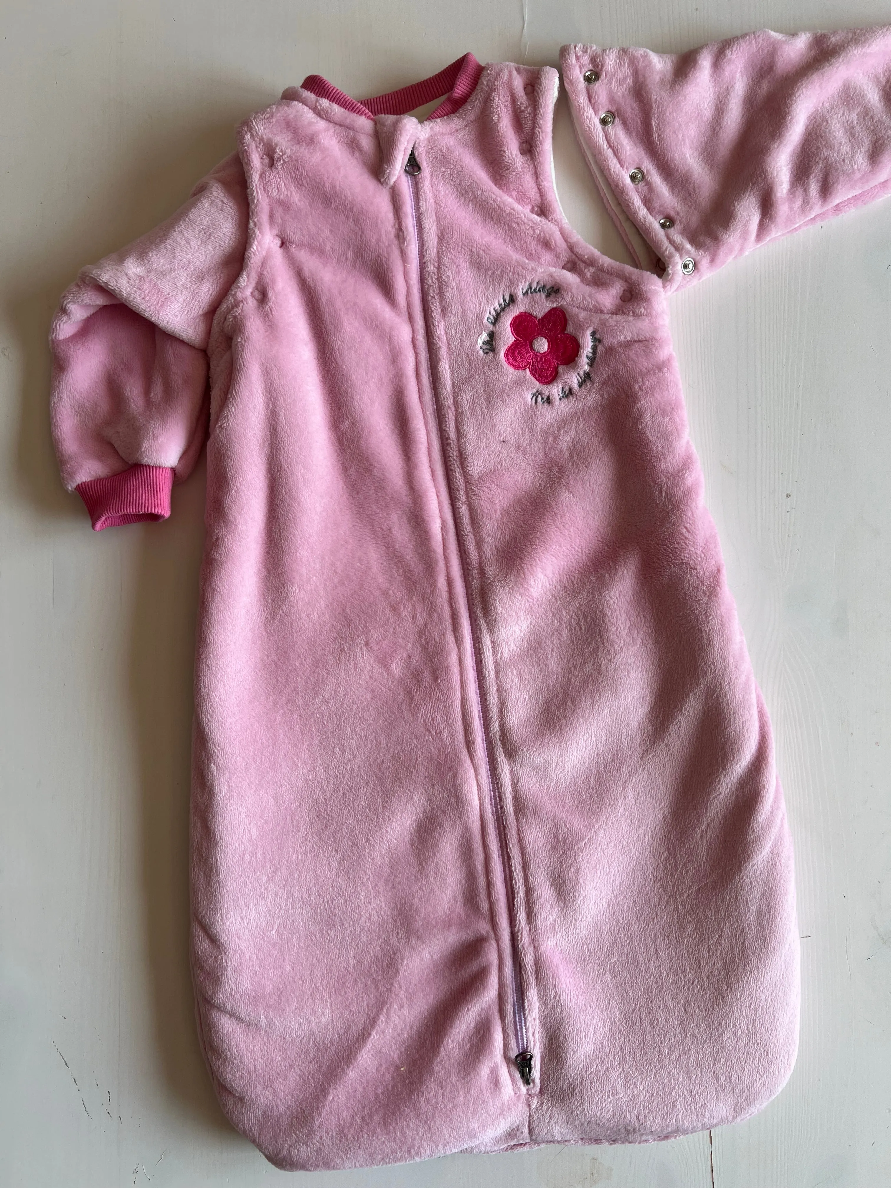 Floral Pink Fleece Sleeping Bag