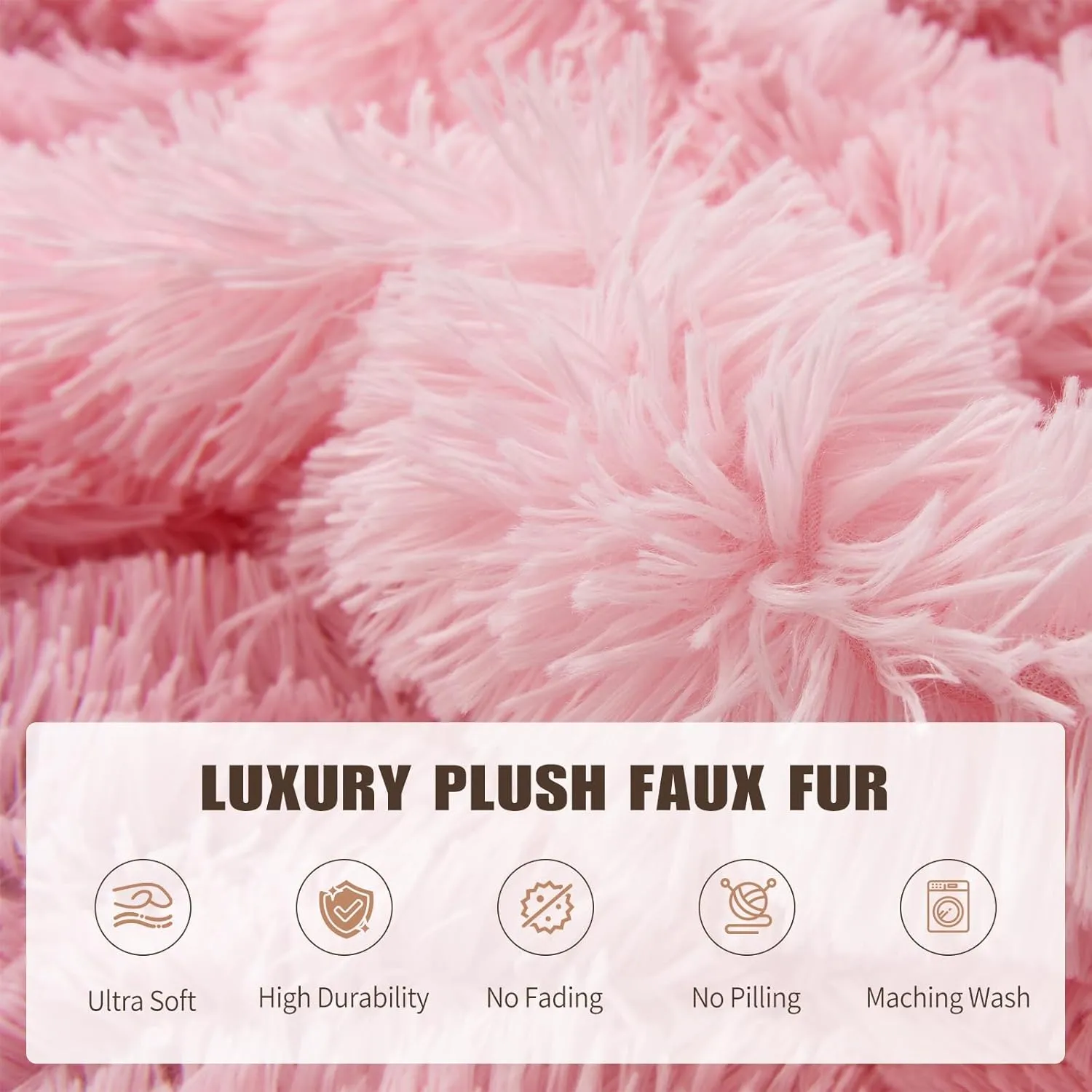 Fluffy Bean Bag for Stuffed Animals Storage, Faux Fur Washable Bean Bag Chair Cover(No Filler) for Textile Plush Toys, Beanbag Chair Cover for Adults Kids Teens, 6FT, Pink